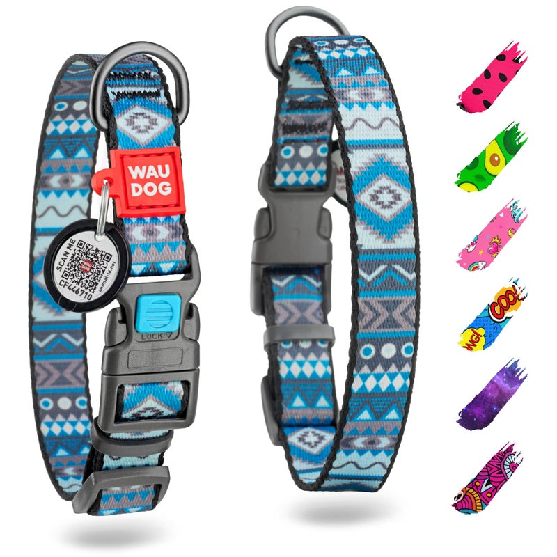 WAUDOG Nylon Dog Collar - Adjustable Dog Collar for Large Dogs, Small & Medium Dogs - Breakaway Puppy Collars for Large Breed Dogs - Boy & Girl Dog Collars with Durable Plastic Buckle and QR Dog Tag - Image 1